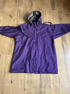 Jack Murphy Purple Berry Caped Waterproof Riding Coat Removable Hood Size 20 • £29.99
