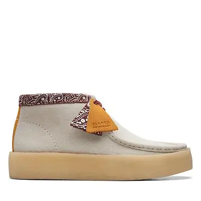 Clarks Originals Mens Wallabee Moccasin Cup Boot White Suede Casual  Boots Shoes • $79.99