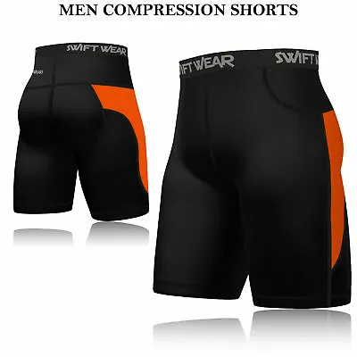 Mens Compression Boxer Shorts Base Layers Sports Briefs Skin Fit Gym Pants YOGA • £7.39