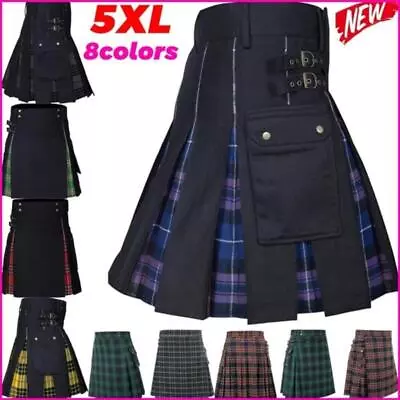 Kilts Men's Utility Kilt For Men Modern Hybrid Cotton & Tartan Kilts Scottish • $22.99