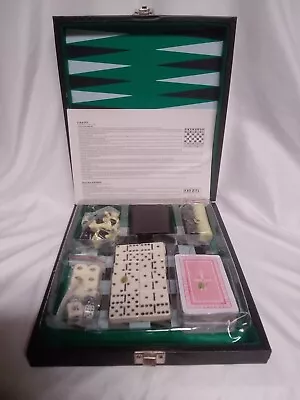 Travel Chess Checkers Domino Poker Dice Backgammon Magnetic Board Game Set • $14.60