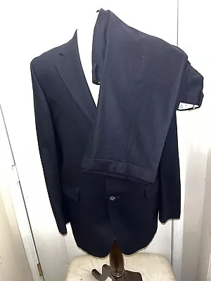 Vintage J Press Prestige 2/3 Roll Navy Suit 44R Wool  • $170