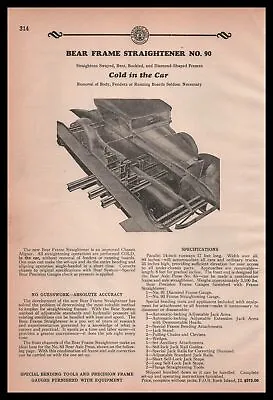 1931 Bear Rock Island Illinois Car Frame Straightener No. 90 Vintage Print Ad • $16.80