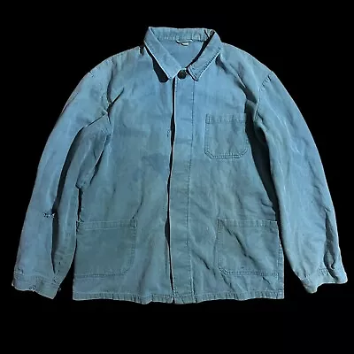 Vintage French Chore Jacket Size M Faded Stained • $250