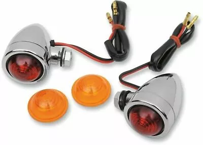 Chrome Turn Signals Mini Bullet Marker Lights For Harley Softail Dyna Chopper • $46.95