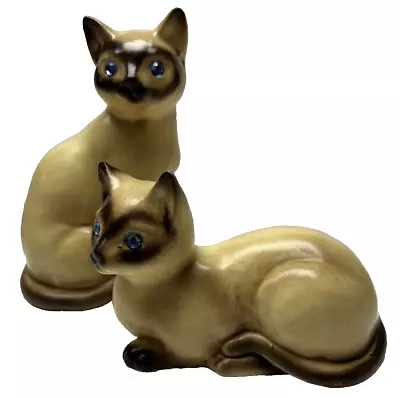 Vintage Victoria Ceramics Japan Tonkinese Siamese Cat Shakers Jewel Eyes • $20