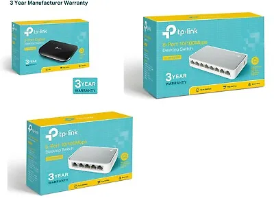 5 8 Fast And Megabit Port TP-LINK Fast Ethernet Switch LAN Network RJ45 Split • £19.99