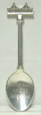 Vintage W.a.p.w. Uk Silver Plated Mackinac Bridge Michigan 4  Souvenir Spoon • $13.99
