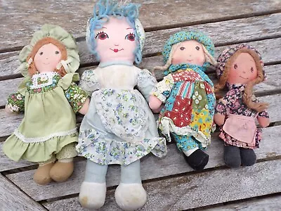 4 Vintage Rag Dolls Holly Hobbie And Friend Amy 70s • £20