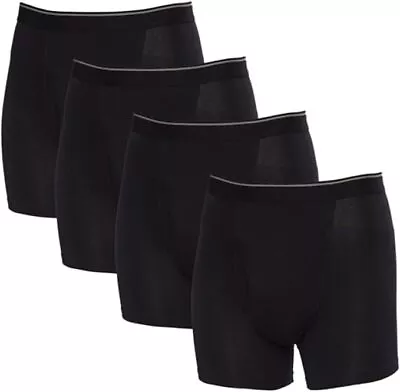 Kirkland Men's Boxer Briefs Cotton Stretch 2 Or 4 Boxer Briefs M L XL 2X Black • $21.99