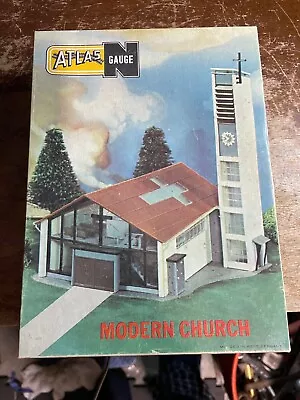 Atlas 2857-200 N Scale Modern Church Building Plastic Kit New In Box • $20