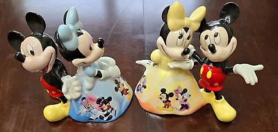 TWO Bradford Edition Disney`s Bells From  Once Upon A Kiss  Mickey And Minnie • $50
