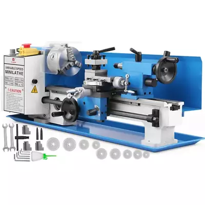 VEVOR Mini Metal Lathe Machine 7 X14  550W 180X350Mm Variable Speed 3 Jaw Chuck • $736.99