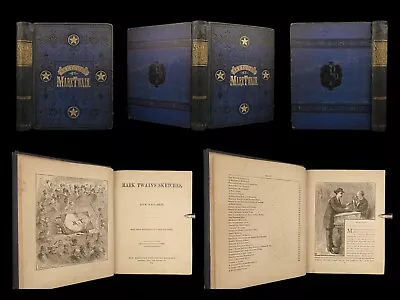 1875 Mark TWAIN 1st Ed Sketches Samuel Clemens Jumping Frog Poultry Blue Cloth • $599