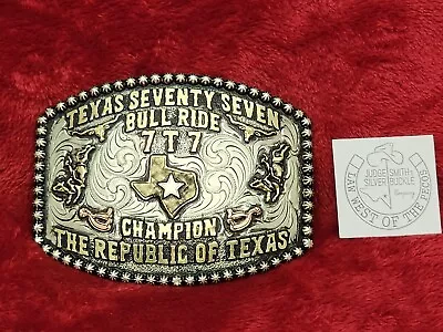 Bull Riding Champion Pro Rodeo Trophy Buckle☆republic Of Texas☆vintage☆rare☆269 • $170