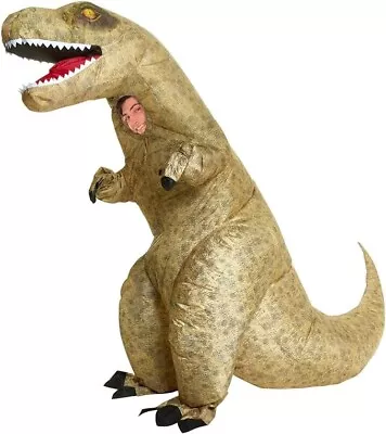 Inflatable T-Rex Costume Scary Adult Jurassic Dinosaur Blow Up Halloween Suit • $56.95