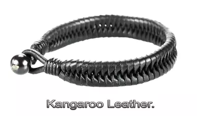 Kangaroo Leather Magnetic Hematite Armband Wristband Men Bracelet 3B-726 • £15.47