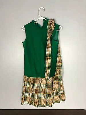 Vintage Russ Sleeveless Dress & Matching Scarf Large Safety Pin 36  Length • $27.49