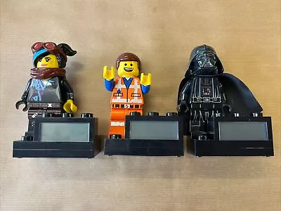 Lego Emmet Wyldstyle + Darth Vader Minifigure Talking Digital Alarm Clocks • £20