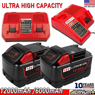 18V Battery For Milwaukee Tools For M18 Battery 12.0 6.0 48-11-1812 Dual Charger • $140.99