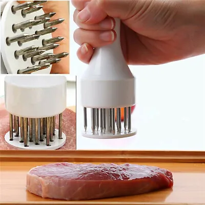 MEAT TENDERIZER STAINLESS NEEDLE MEAT HOLE PUNCHER POUNDER 20cm X 5cm • £5.79