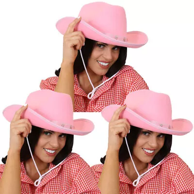 Pack Of Pink Cowboy Hats Star Studded Cowgirl Fancy Dress Costume Hen Night Lot • £149.99