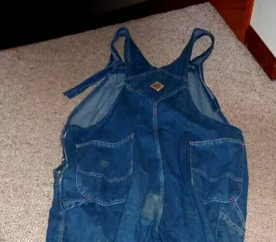 Big Mac Square Bak Back Overalls Farmer Work Pants Jeans Denim Vtg Used • $12