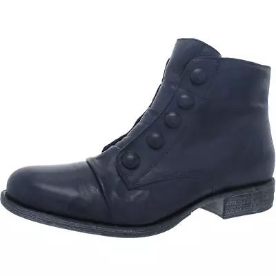 Miz Mooz Womens Louise Navy Leather Ankle Booties Shoes 9 Medium (BM) BHFO 5271 • $123