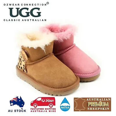 Ugg Kids Mini Button Boots (water Resistant) 2 Colours Ob056II • $68