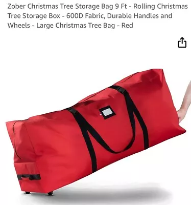 ZOBER ZCD-105 9ft Premium Christmas Tree Storage Bag - Red • $18.88
