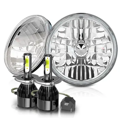 For 1967-1972 Chevy C10 Pair 7 Inch LED Headlights Round DOT Approved Hi/Lo Lamp • $89.99