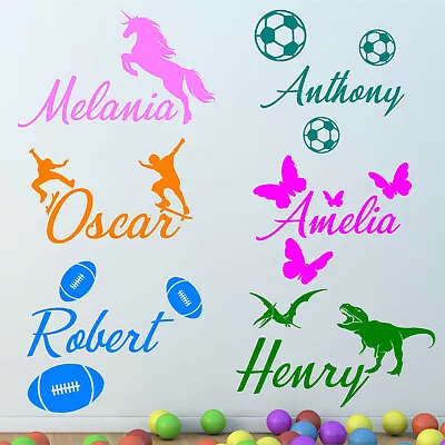 PERSONALISED NAME Wall Sticker Boy Girl Kids Custom Vinyl Art Nursery Decal N169 • £3.79