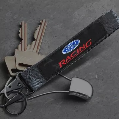 For Ford Motor Sports Universal Keychain Metal Key Ring Hook Strap Lanyard Nylon • $7.50