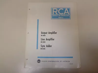 $19.99 • Buy RCA Output Line Amplifier Broadcast Television Instruction Manual 1960’s