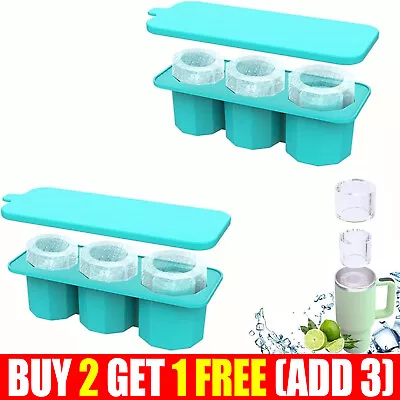Ice Cube Tray For Stanley Tumbler Cup Silicone Ice Mold With Lid For Freezer New • £3.29