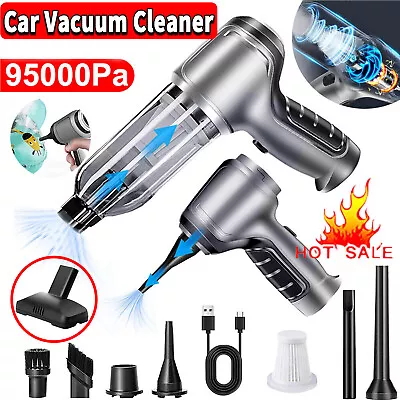 95000PA Wireless Car Vacuum Cleaner Handheld Vaccum Mini Power Suction Dust Blow • $20.96