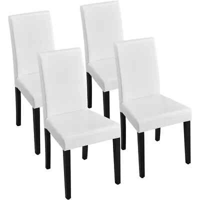 Dining Chairs PU Leather Chair And Wood Legs For Home And Restaurant Pack Of 4 • $152.99