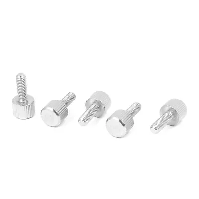 Computer PC Case Stainless Steel Flat Head Knurled Thumb Screw M4 X 12mm 5pcs • £5.26