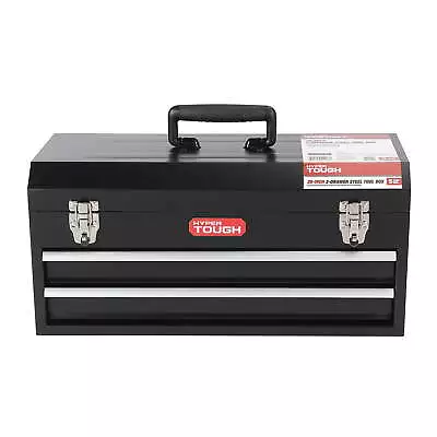 Portable 20-Inch 2-Drawer Steel Tool Box Tool Chest With Flip-Up Lid Black NEW • $39.44