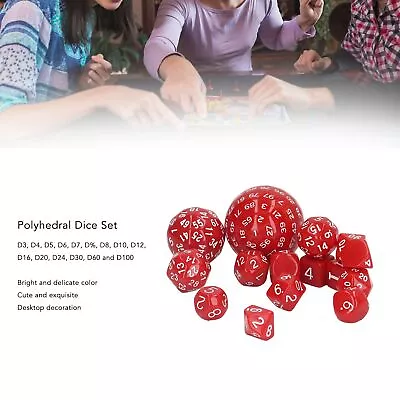 15pcs Complete Polyhedral Dice Set Acrylic D3 To D100 Spherical Role Play Ga DMQ • $24.84