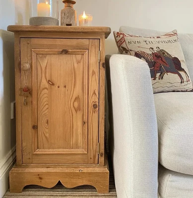 £90 • Buy Antique Pine Cupboard PAIR AVAILABLE Bedside Table Victorian Pine Cabinet 