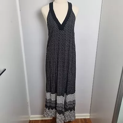 Witchery Maxi Dress 8 Black White Pattern Racerback • $29.99