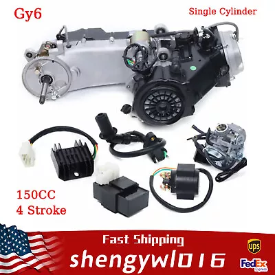 150CC 4 Stroke Long Case Complete Engine GY6 Scooter ATV Go Kart CVT Engine New • $322.05