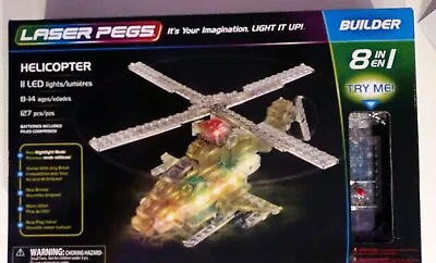  Laser Pegs 8 In 1 Construction Helicopter Building-Set (Batteries Included). • $25.68