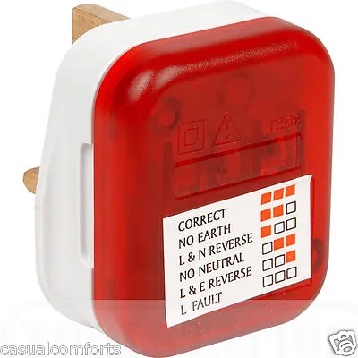 Uk Ac Mains Power 250v 13a Amp Socket Tester Polarity Earth Checker Safety Plug • £4.69