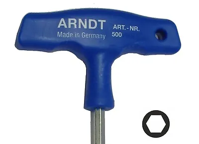 ARNDT T-Handle Hex Key Allen Key Hexagonal T Handle Keys CRV Steel GERMAN MADE • £8.49