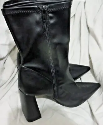 Zara AirFit Leather Ankle Boots Size 38 / 7.5 US NWT Pointed Toe High Heal • $35.28