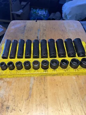 Mac Tools 3/8  Drive 6pt 20piece  10 Mm Thru 19mm Metric Impact Deep Socket Set • $175