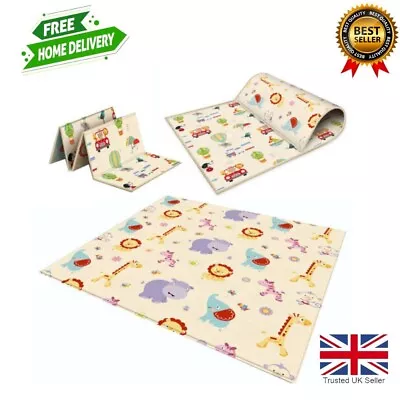 2Side Baby Play Mat Crawling Soft Blanket Folding Cartoon Waterproof Picnic Carp • £10.98