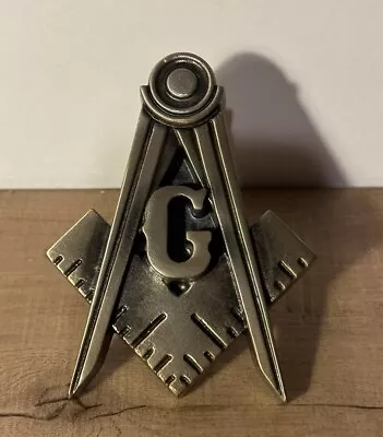 Large Vintage Masonic G Square & Compass Bronze With Bolt & Wing Nut - 5” • $16